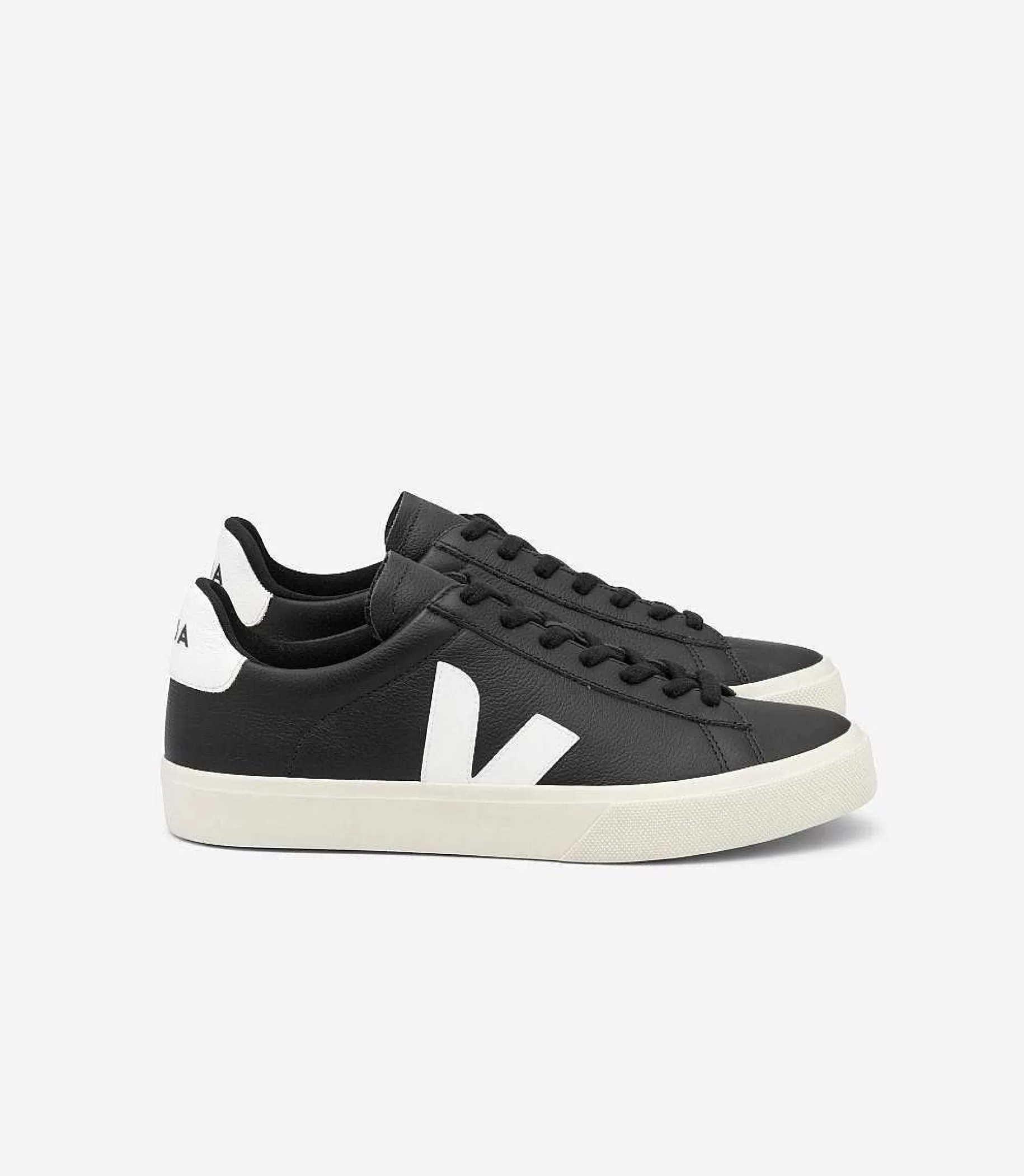 Cheap VEJA Campo Chromefree Cuero Negro Blanco