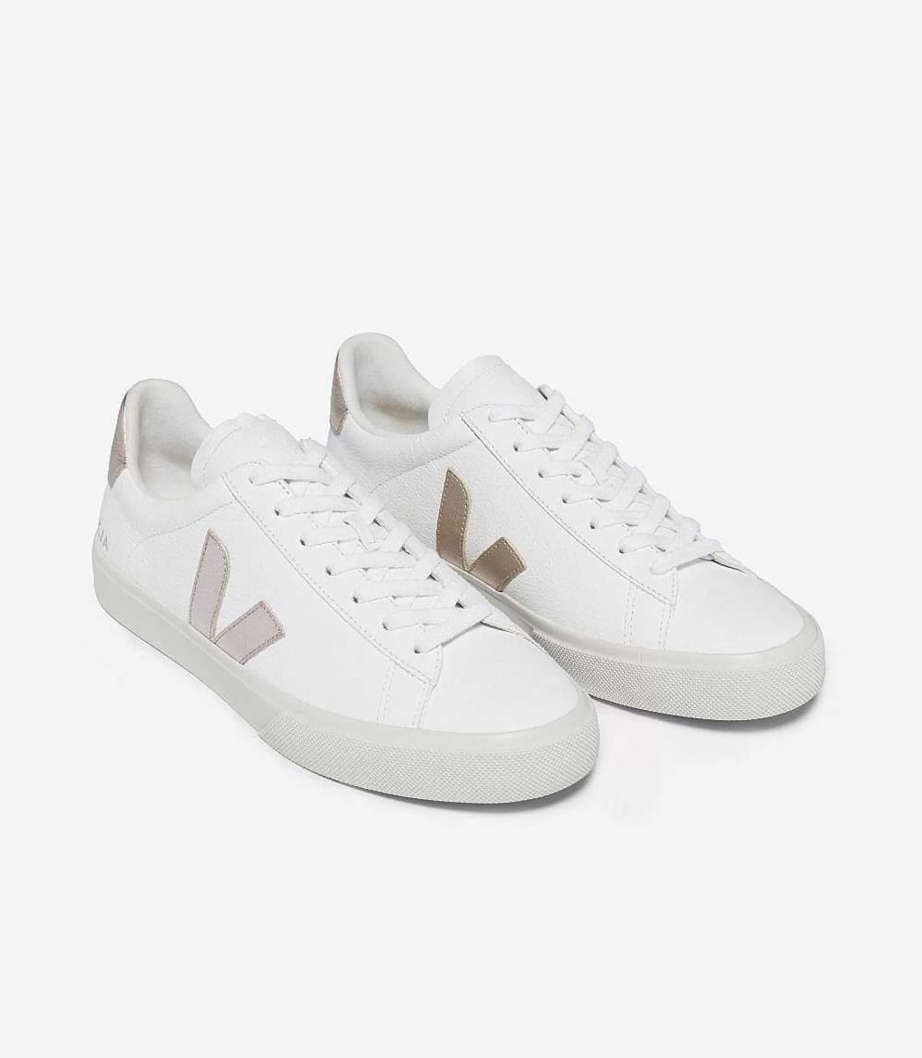 New VEJA Campo Cuero Sin Cromo Blanco Platinado