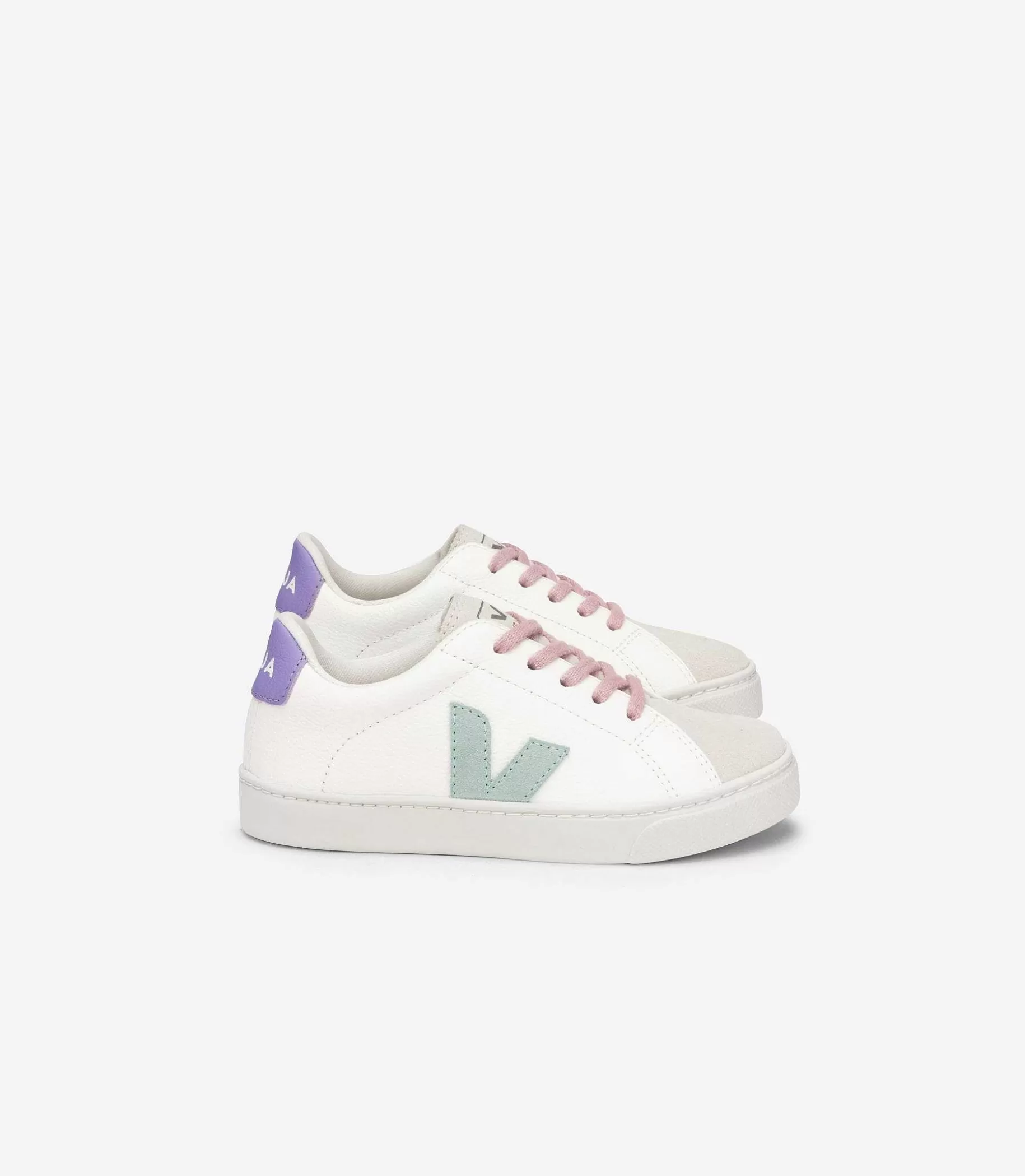 Clearance VEJA Cordones Esplar Piel Sin Cromo Blanco Matcha Lavande