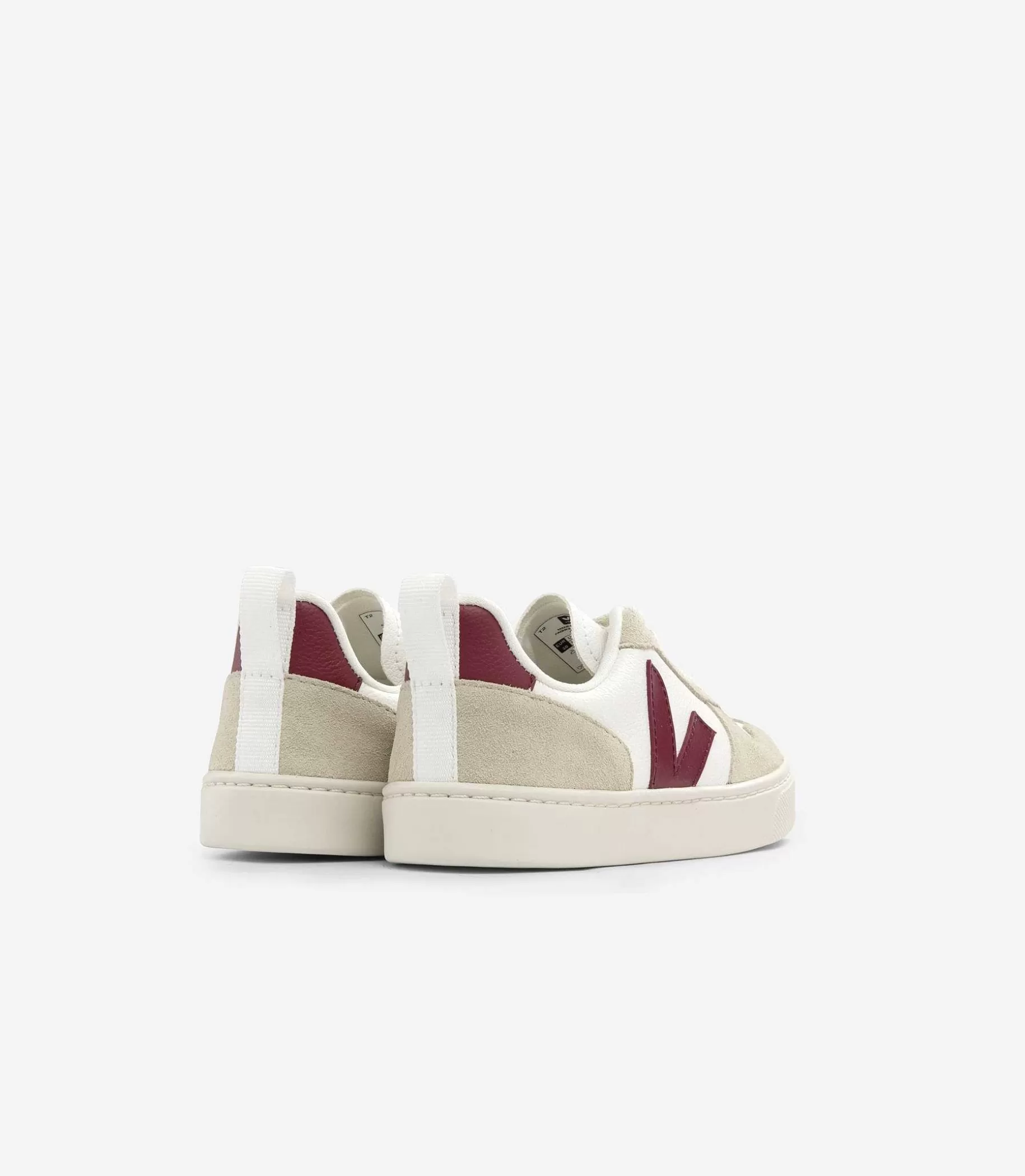 Cheap VEJA Cordones V-10 Piel Sin Cromo Blanco Marsala Almendra