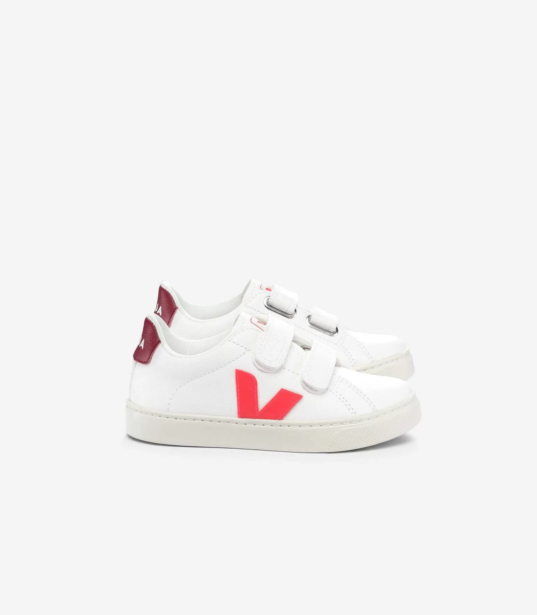 Shop VEJA Esplar Piel Sin Cromo Blanco Rosa Fluo Marsala