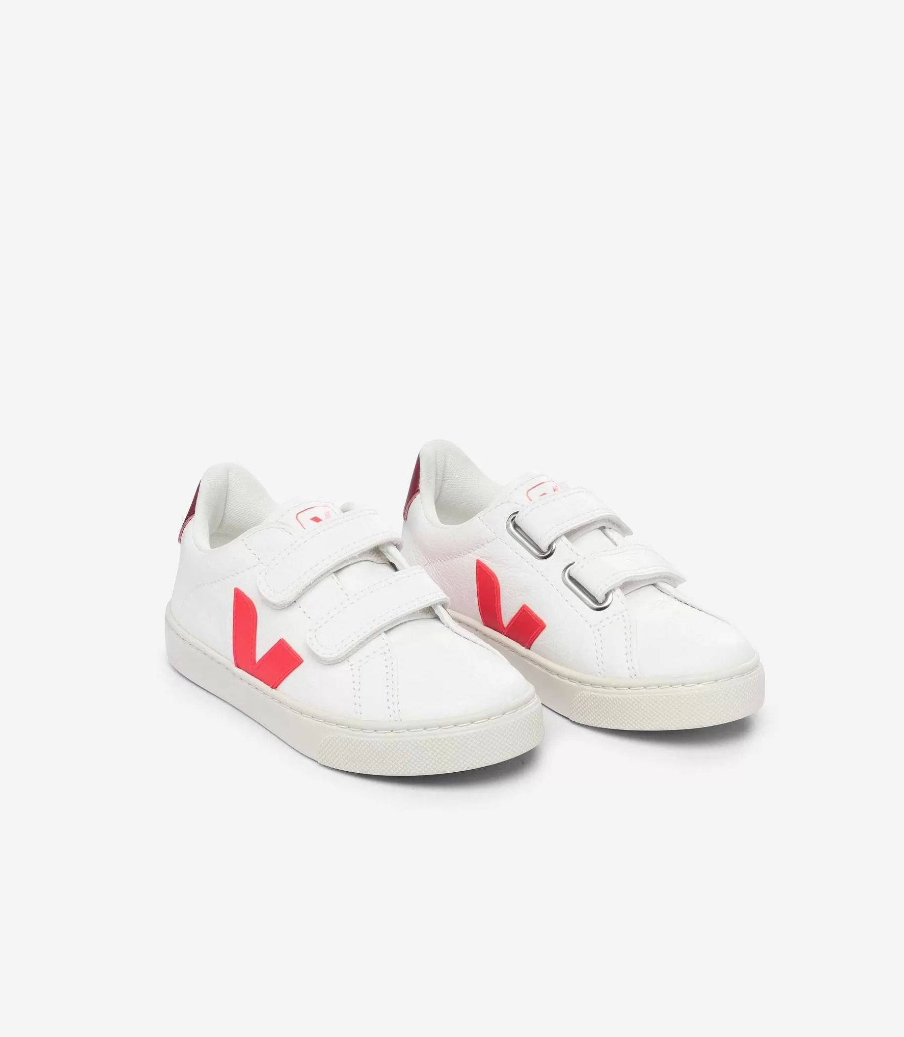 Shop VEJA Esplar Piel Sin Cromo Blanco Rosa Fluo Marsala