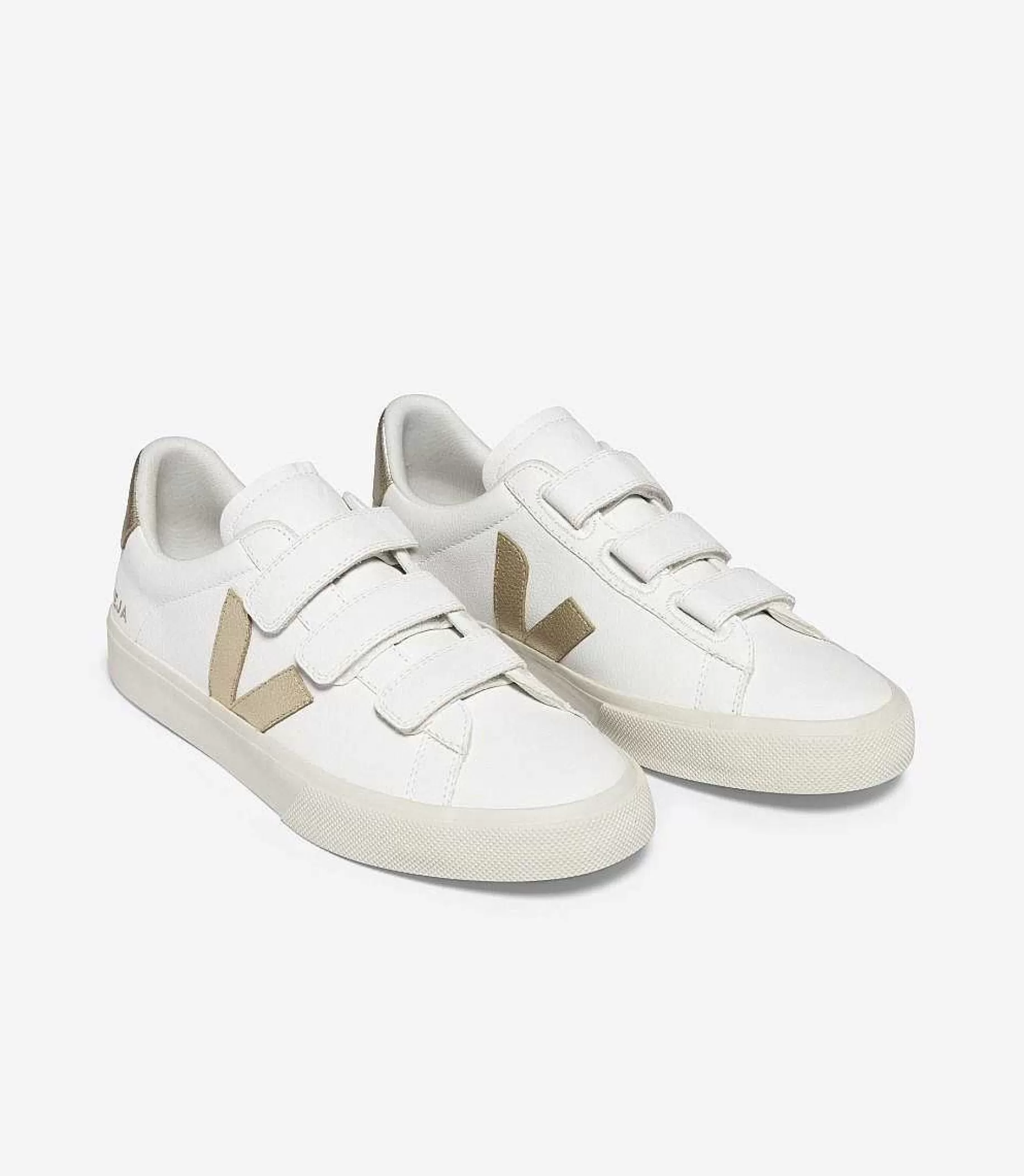 Outlet VEJA Recife Cuero Sin Cromo Platino Blanco