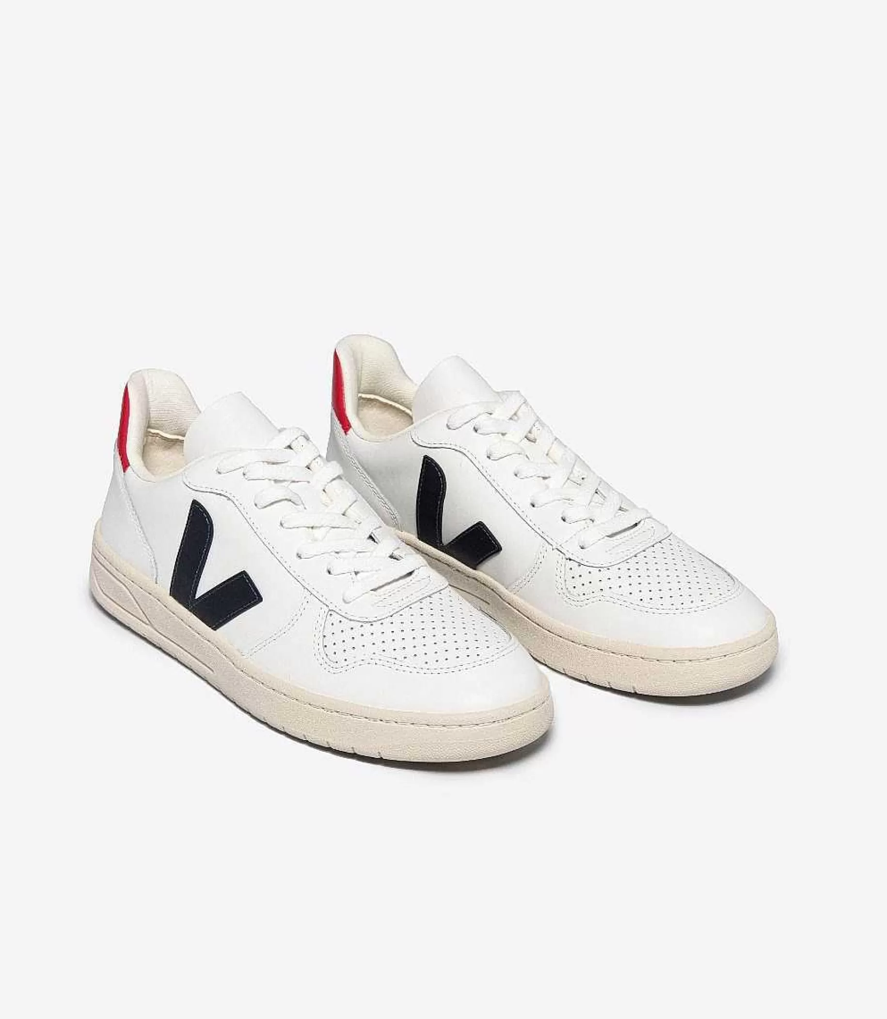 Best VEJA V-10 Cuero Blanco Nautico Pekin