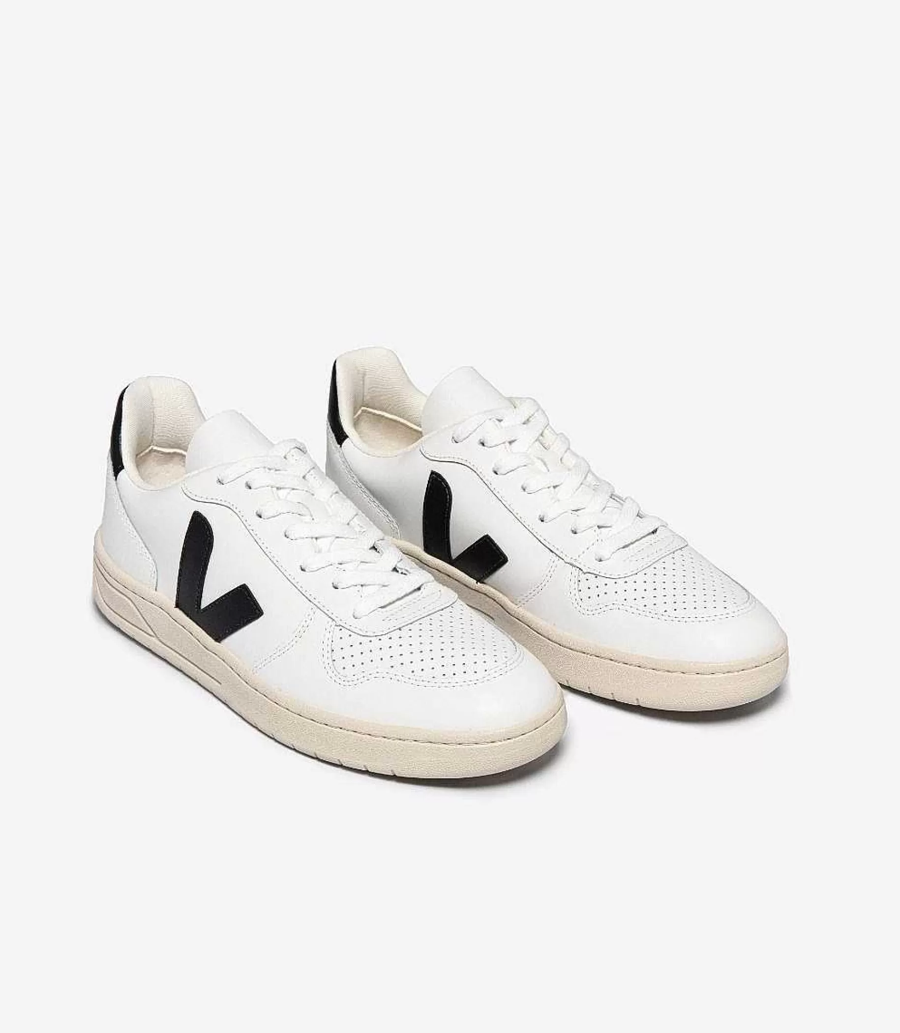 Online VEJA V-10 Cuero Blanco Negro