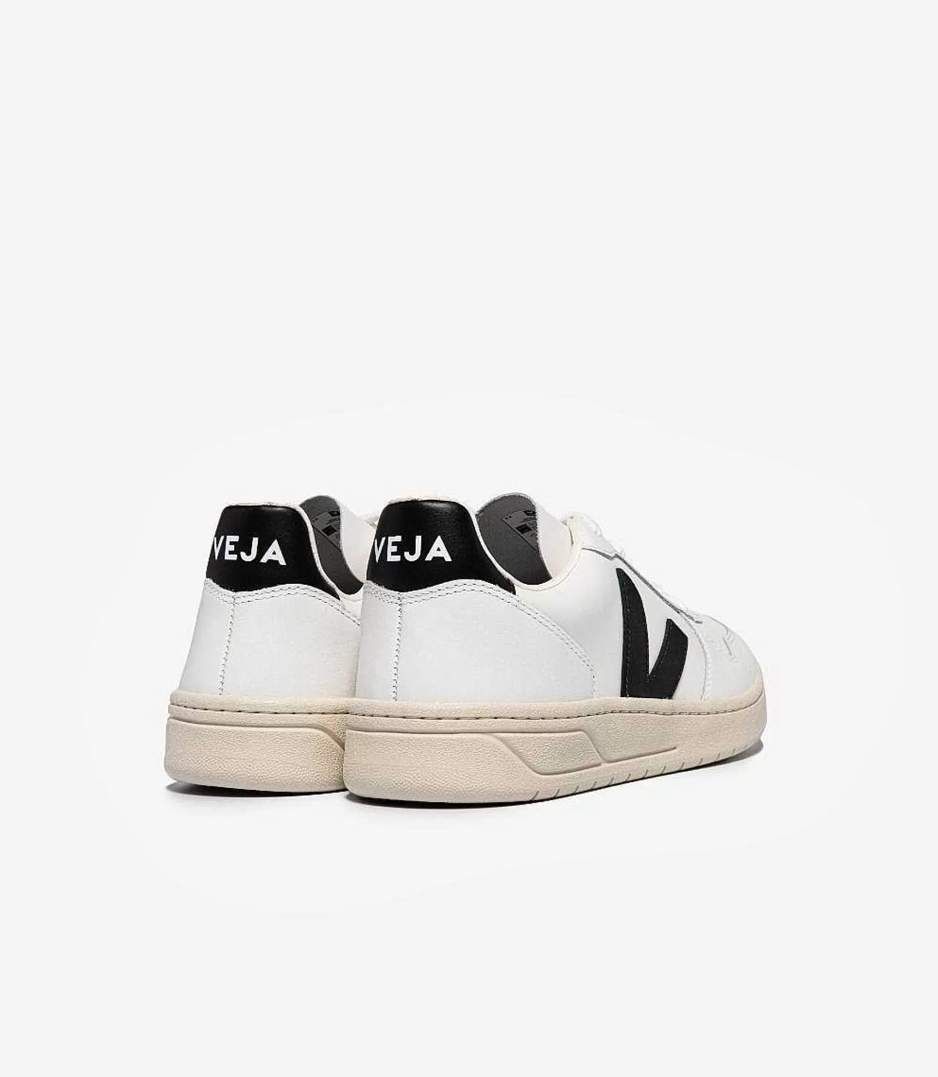 Online VEJA V-10 Cuero Blanco Negro