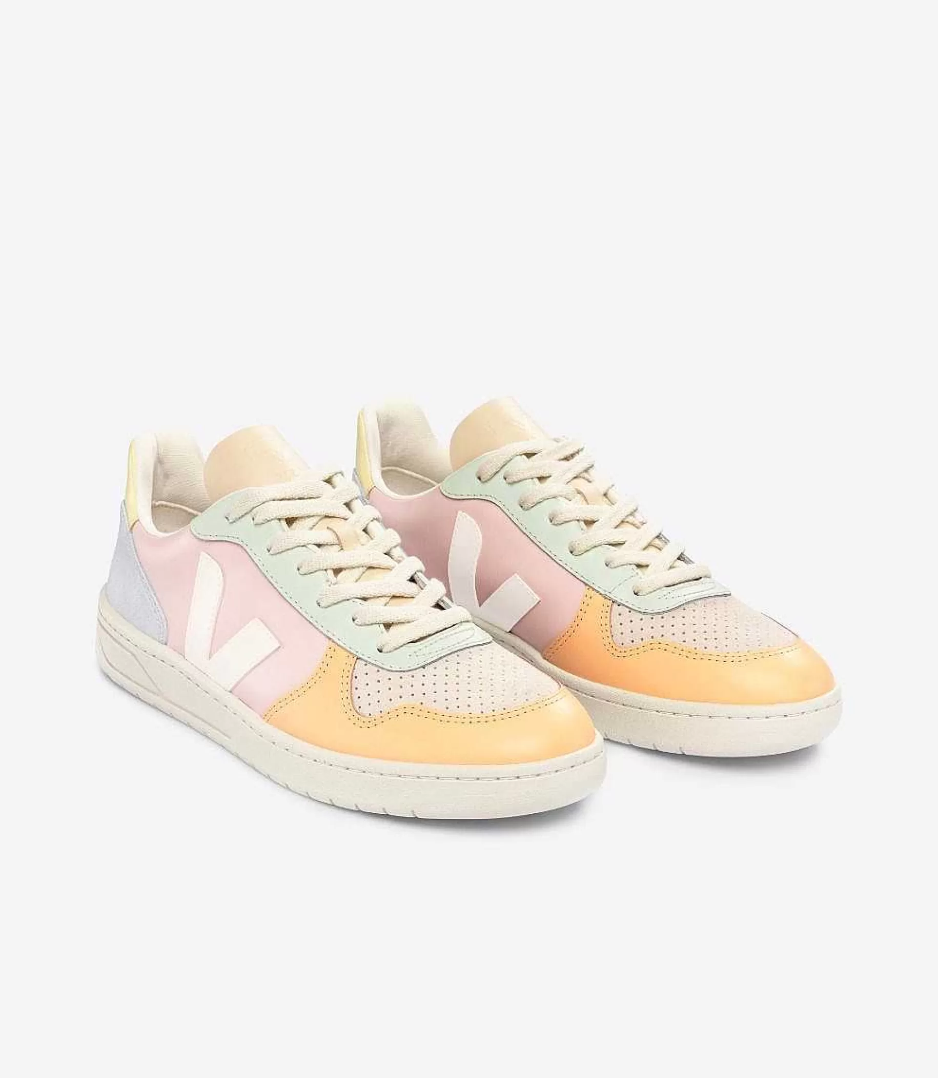 Discount VEJA V-10 Cuero Petalo Blanco Multico