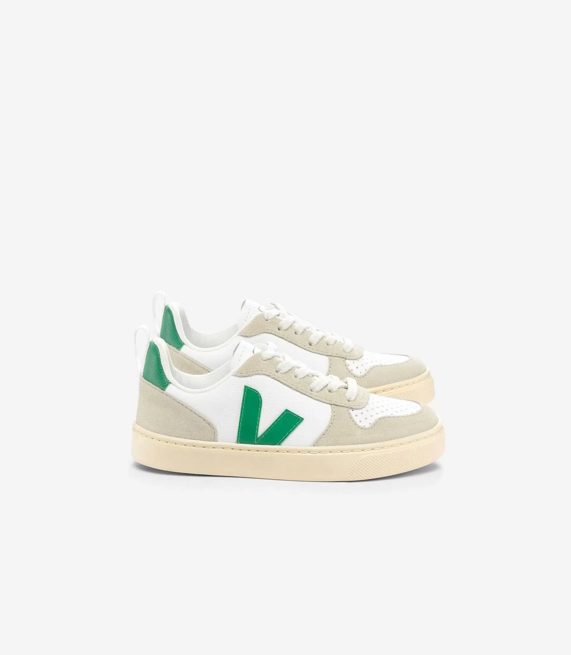 Clearance VEJA V-10 Cuero Sin Cromo Blanco Esmeralda Almendra