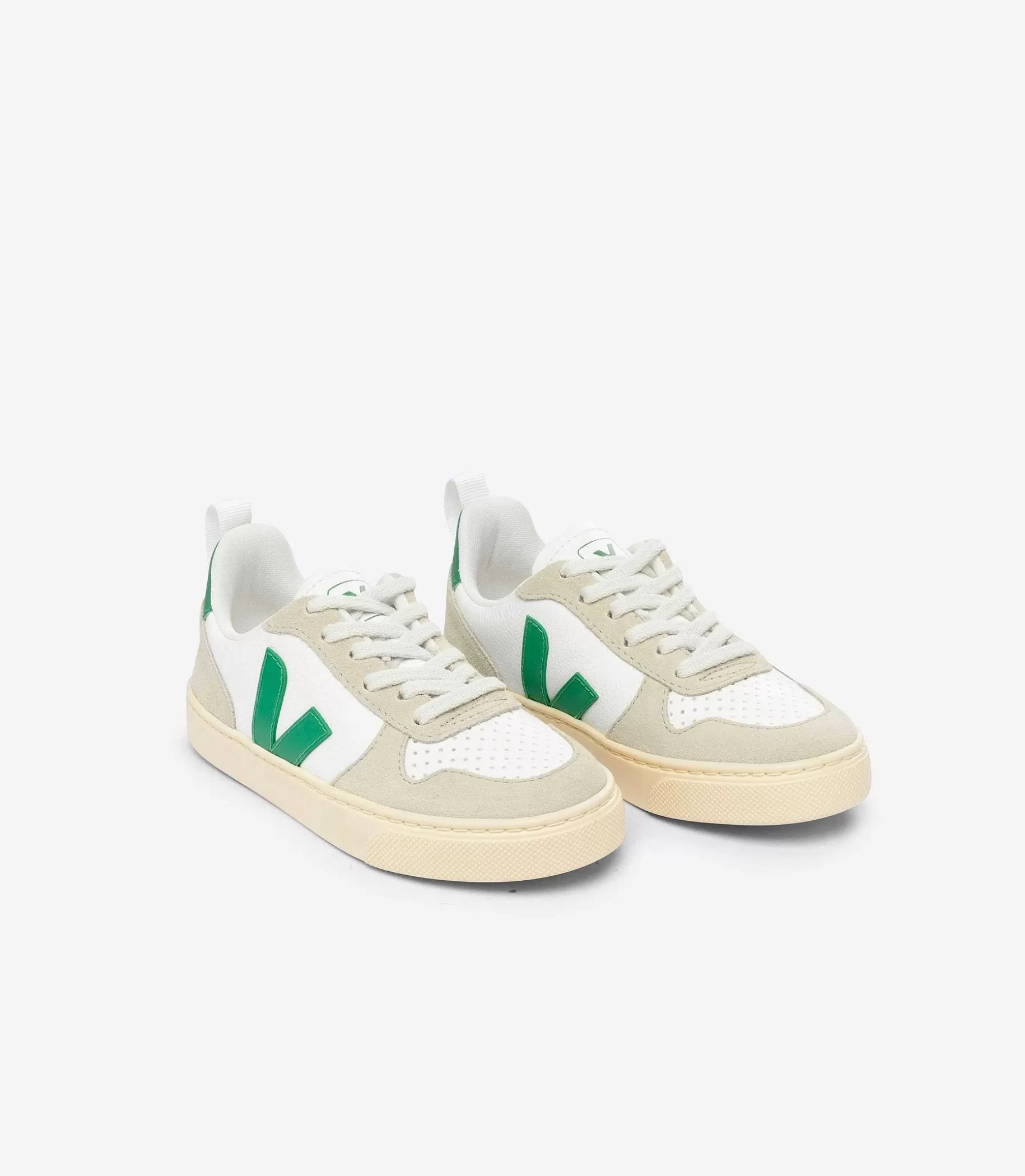 Clearance VEJA V-10 Cuero Sin Cromo Blanco Esmeralda Almendra