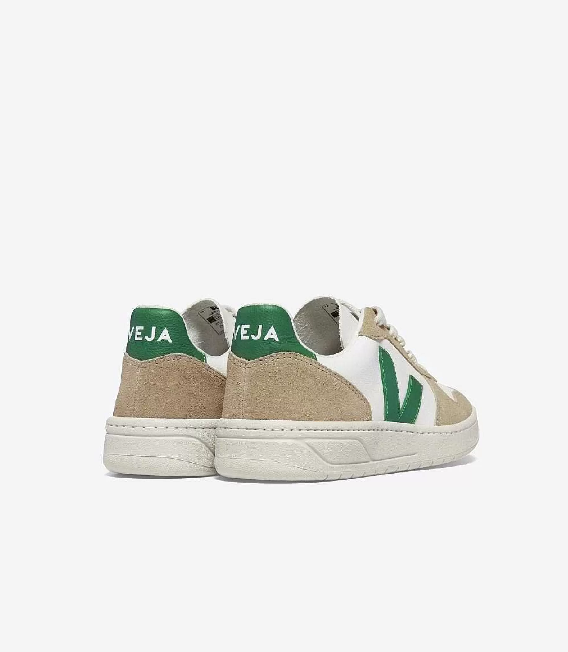 Hot VEJA V-10 Cuero Sin Cromo Blanco Esmeralda Sahara