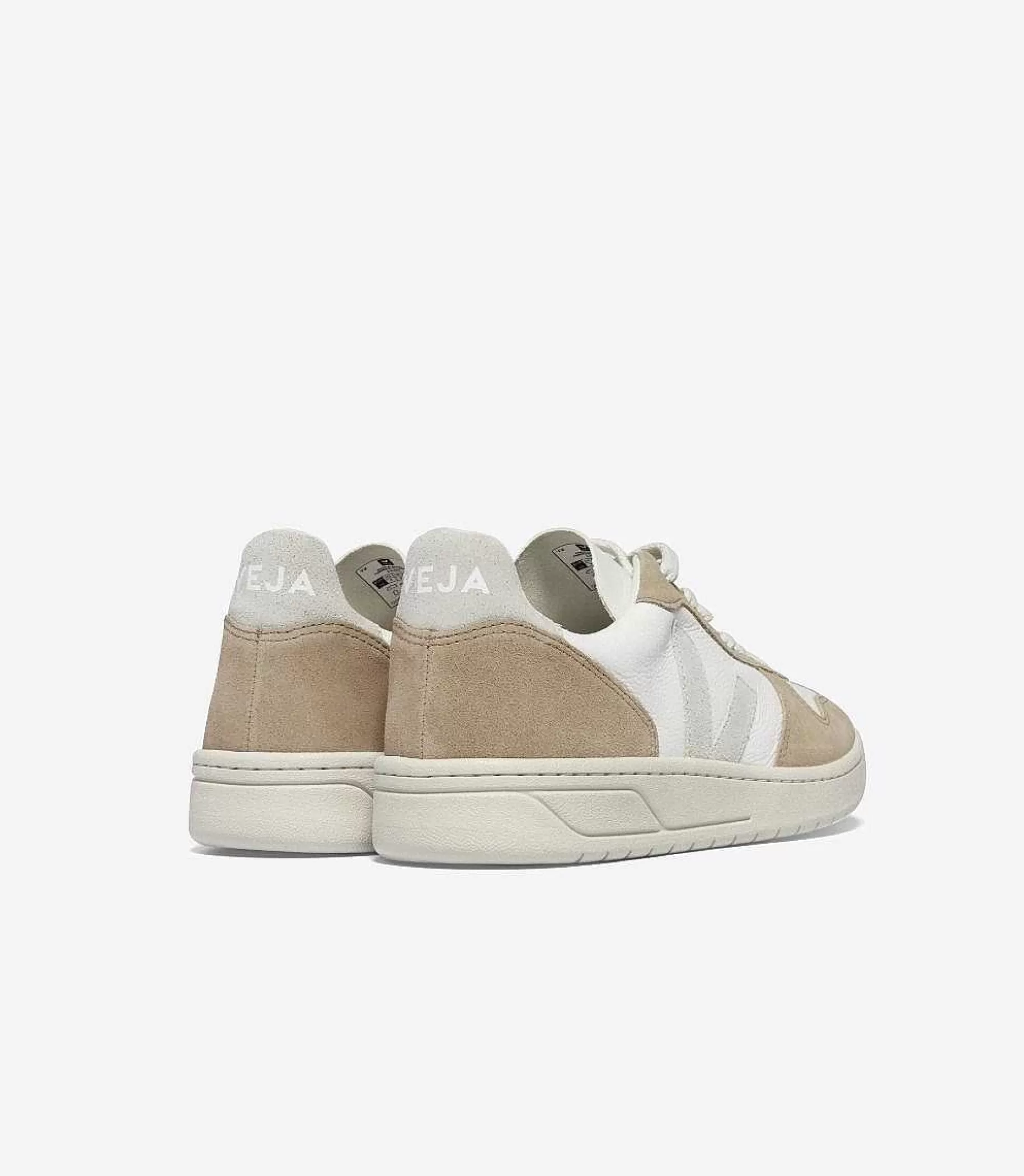 Clearance VEJA V-10 Cuero Sin Cromo Blanco Natural Sahara