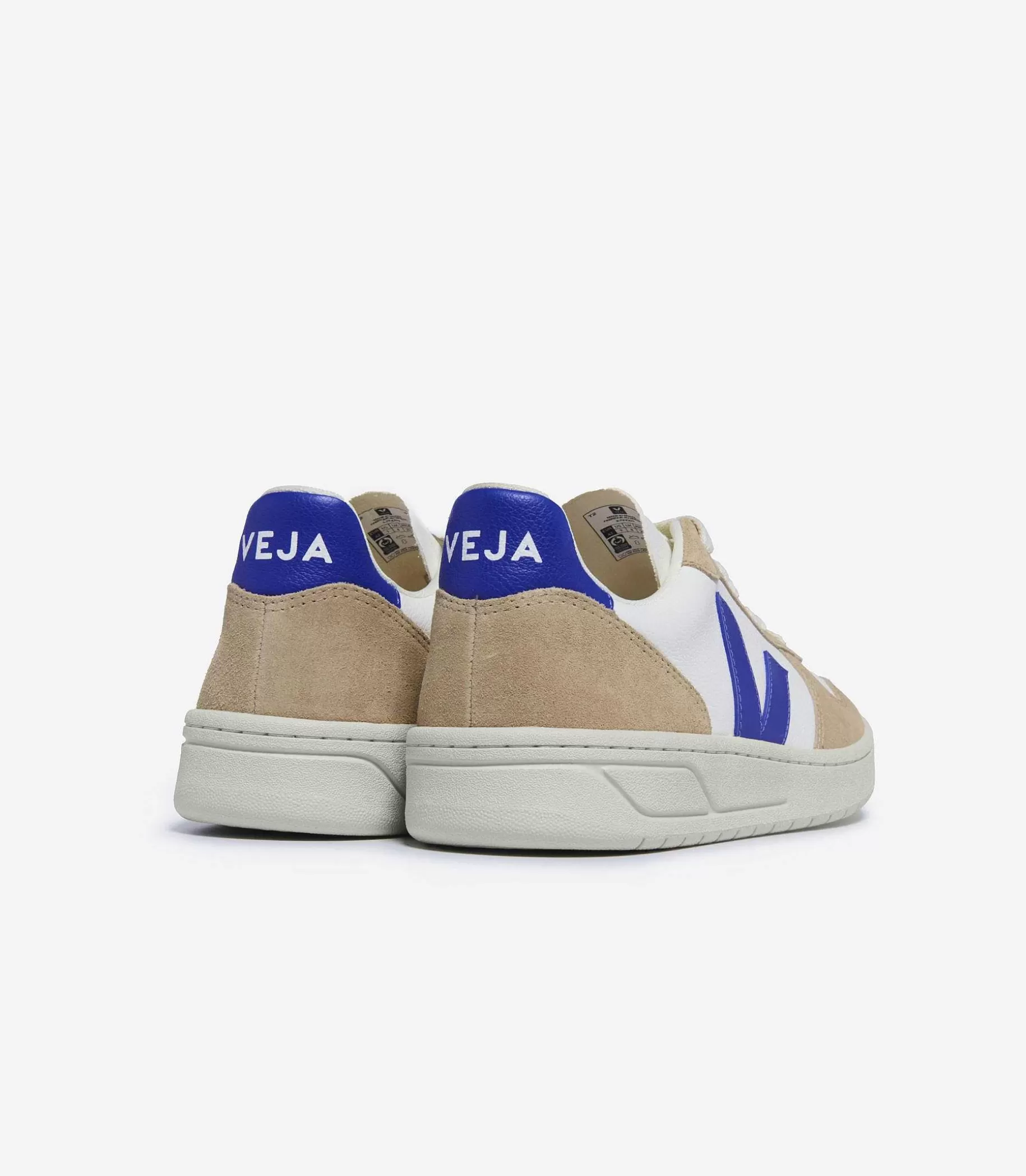 Hot VEJA V-10 Cuero Sin Cromo Blanco Paros Sahara