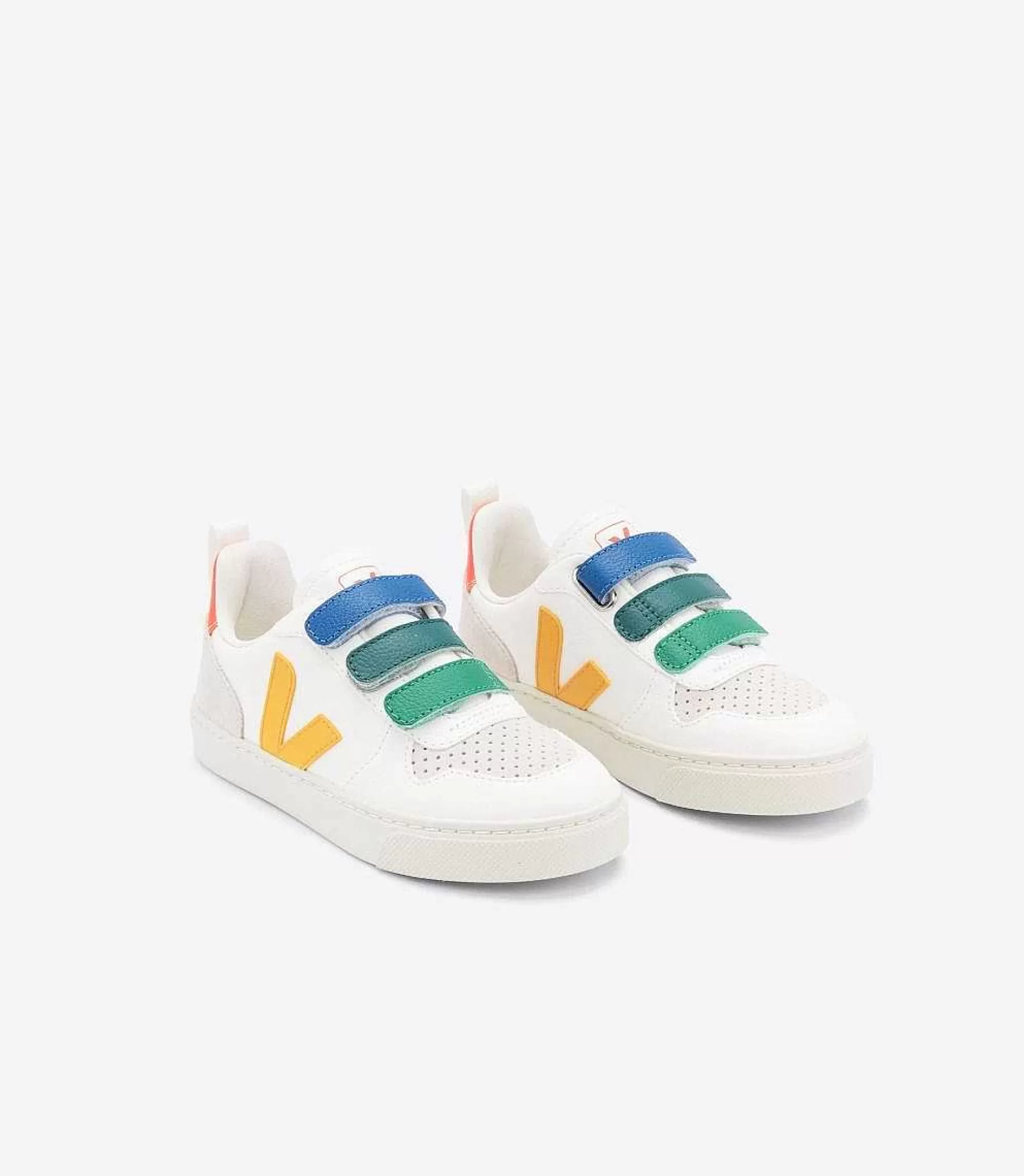 Best Sale VEJA V-10 Cuero Sin Cromo Multico Blanco Ouro