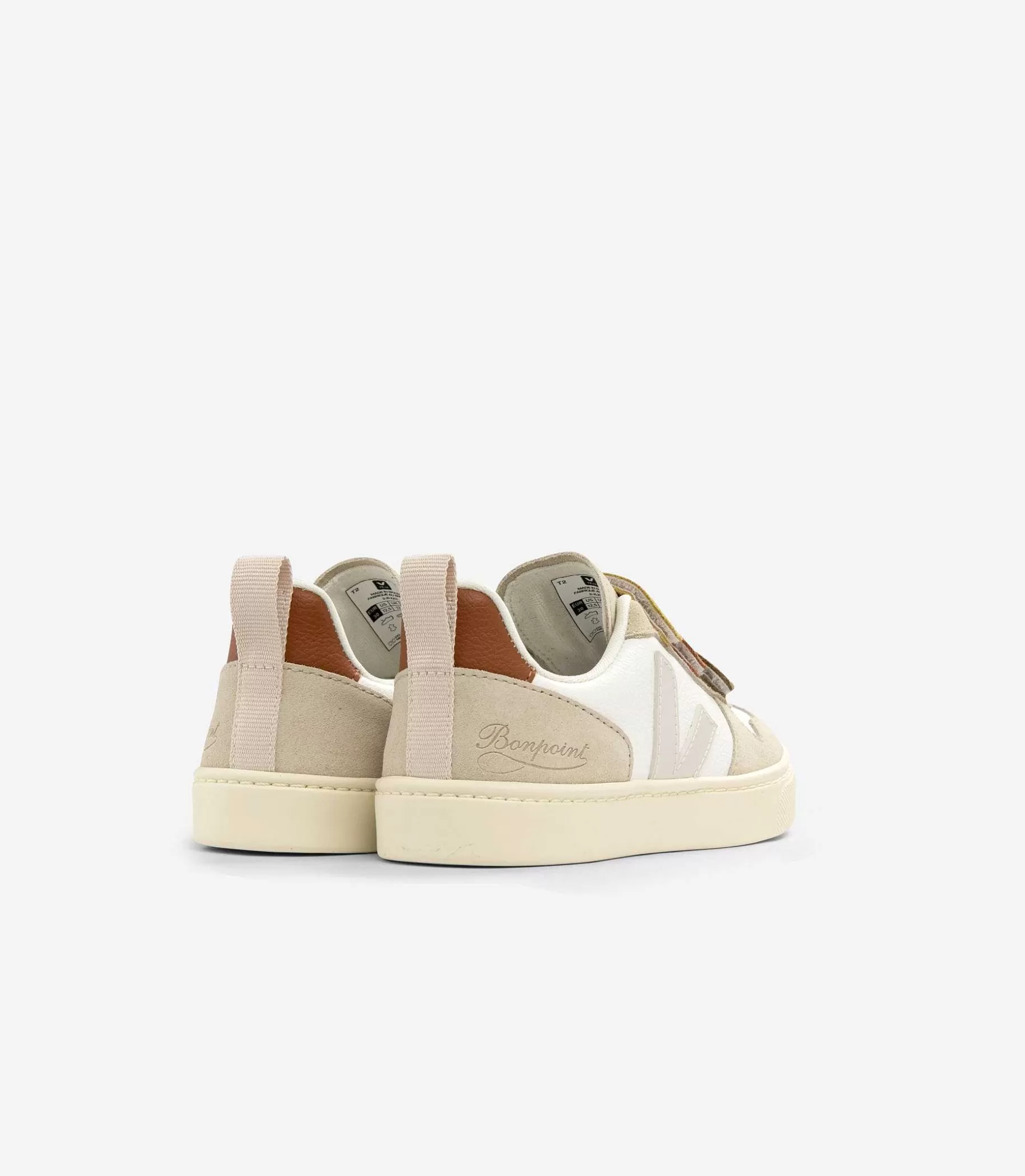 Discount VEJA V-10 Piel Sin Cromo Bonpoint Multico Almendra