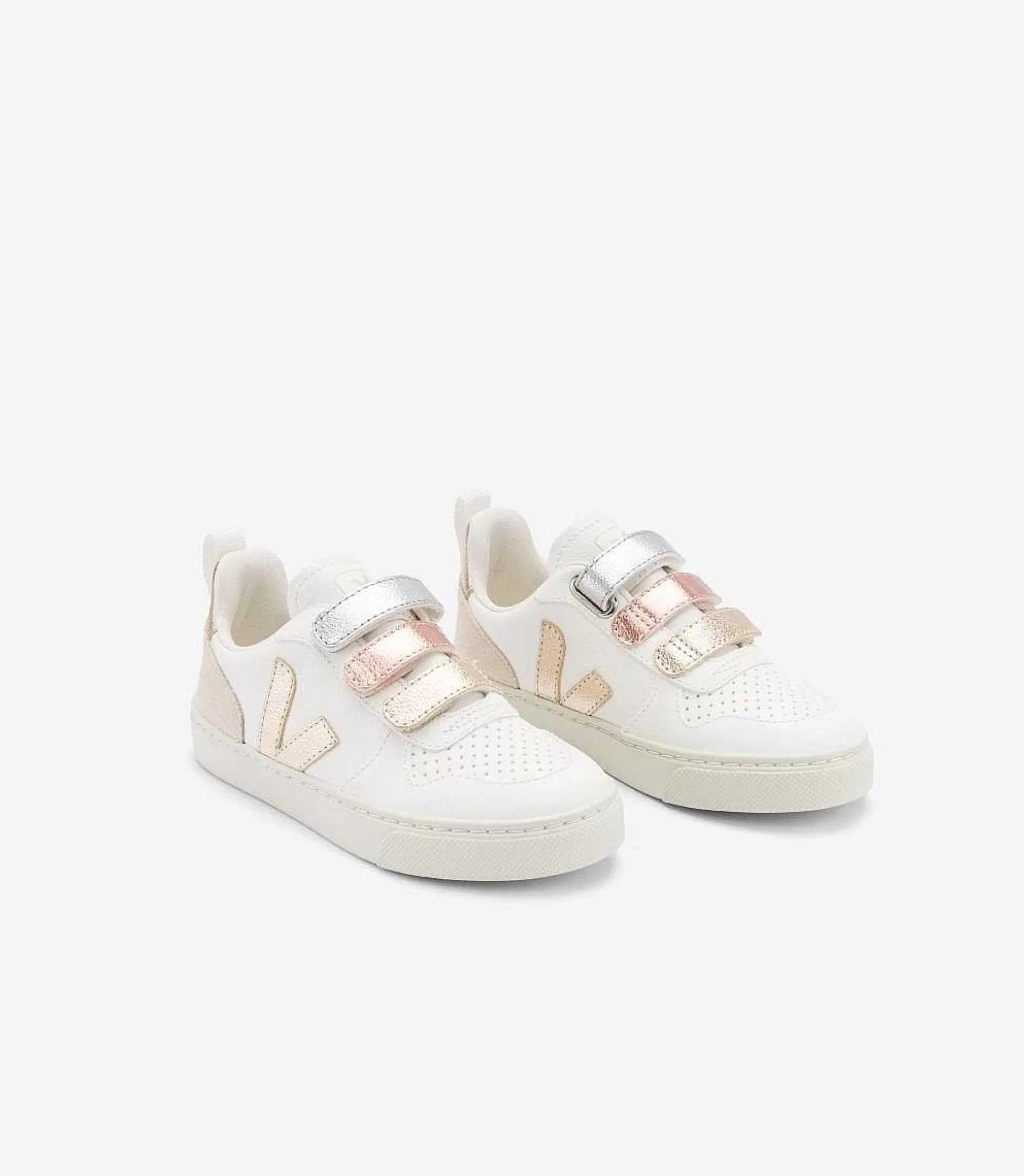 Store VEJA V-10 Piel Sin Cromo Multico Blanco Brillante