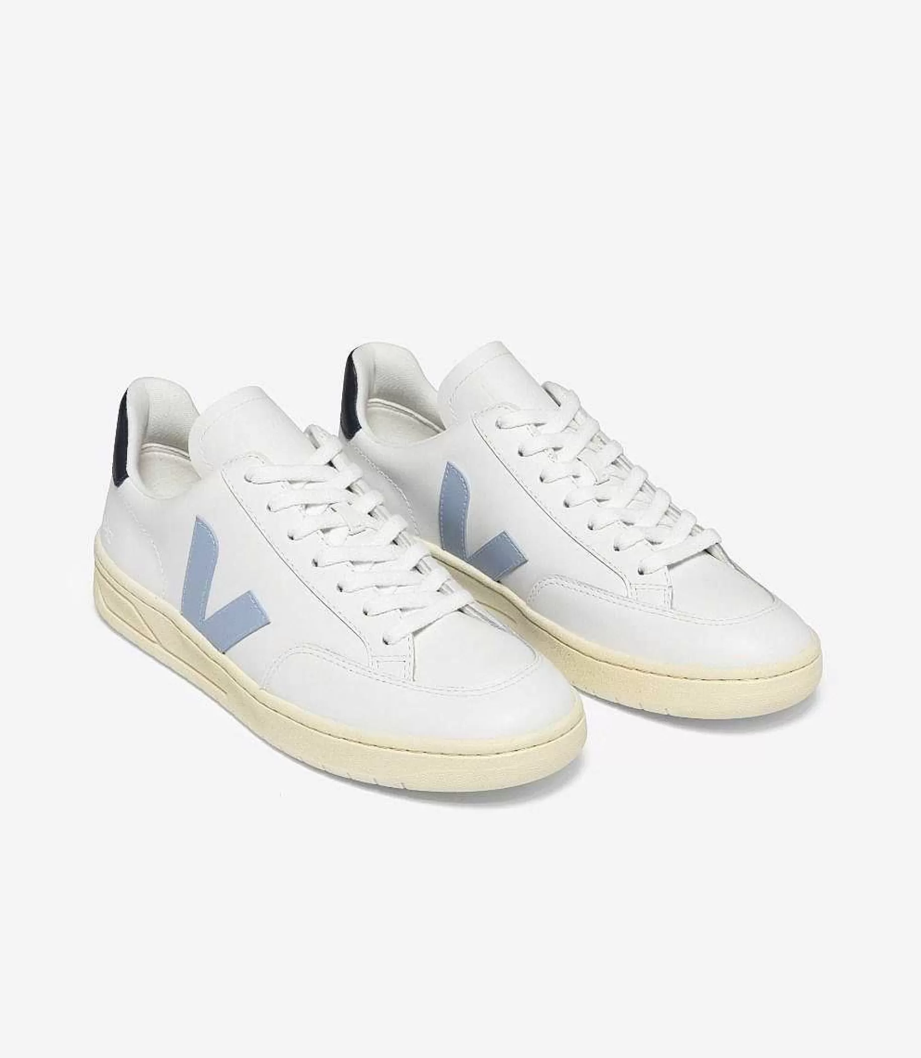 Discount VEJA V-12 Cuero Blanco Acero Nautico