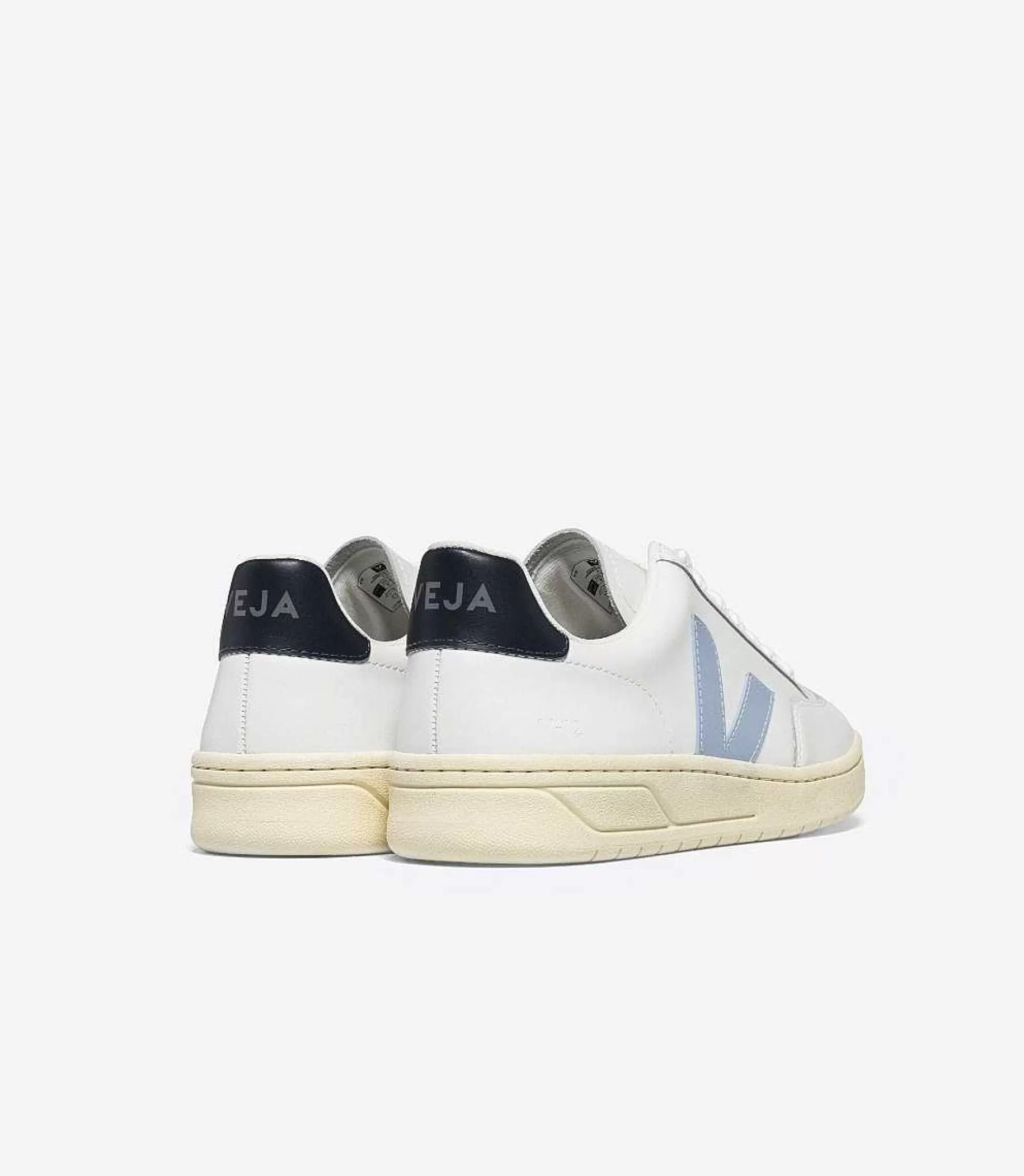 Discount VEJA V-12 Cuero Blanco Acero Nautico