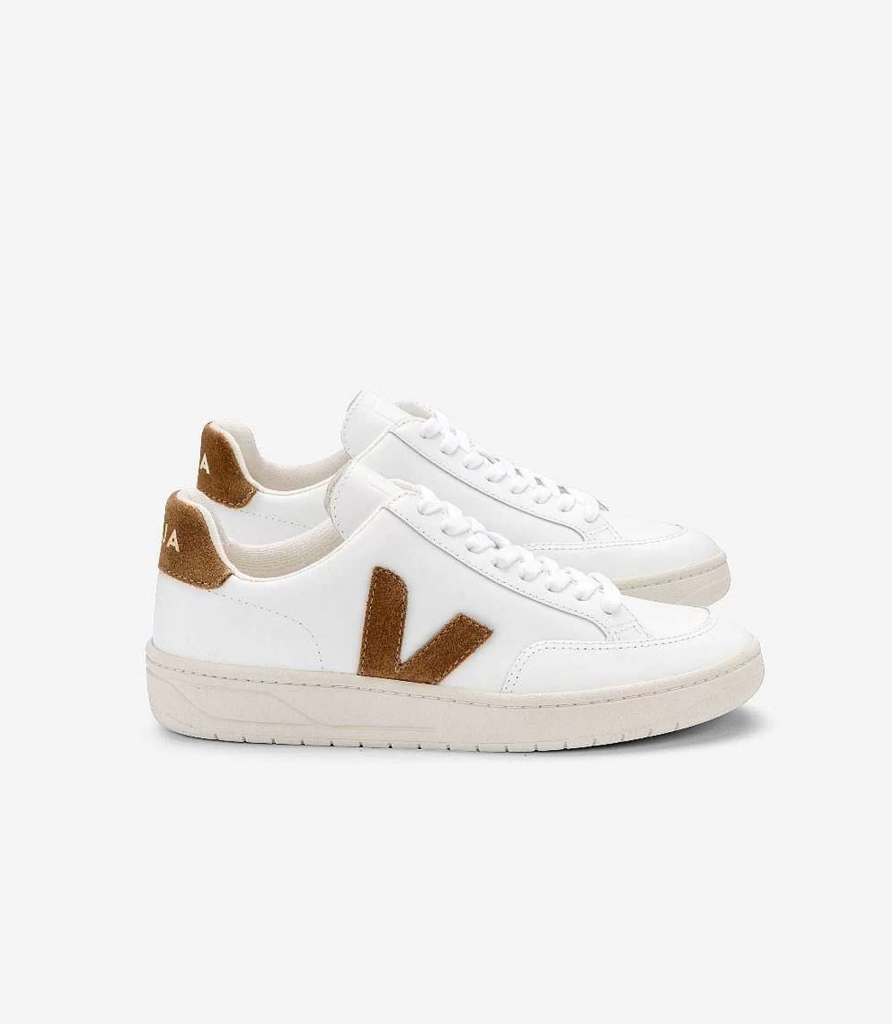 Sale VEJA V-12 Cuero Blanco Camel