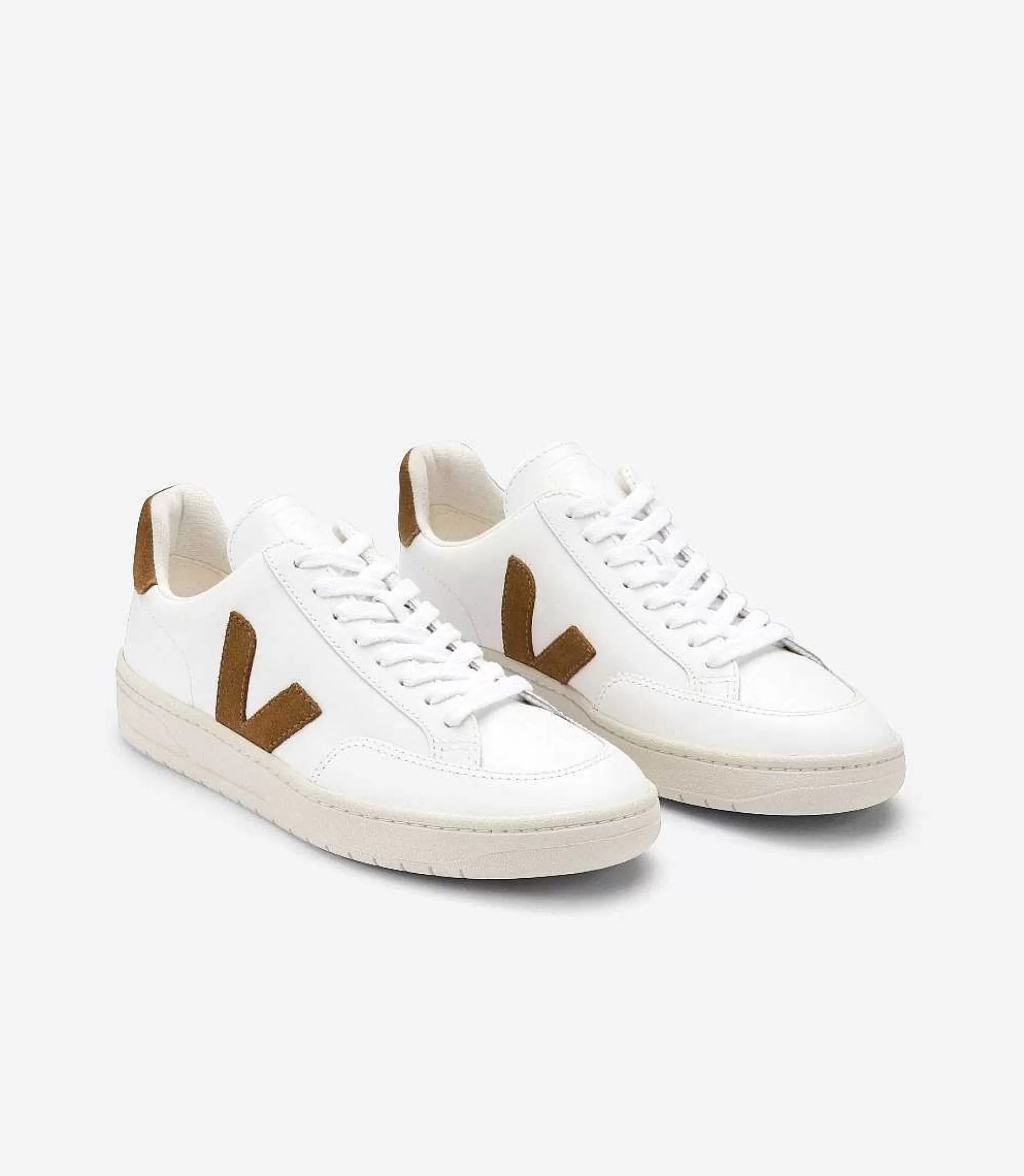 Sale VEJA V-12 Cuero Blanco Camel