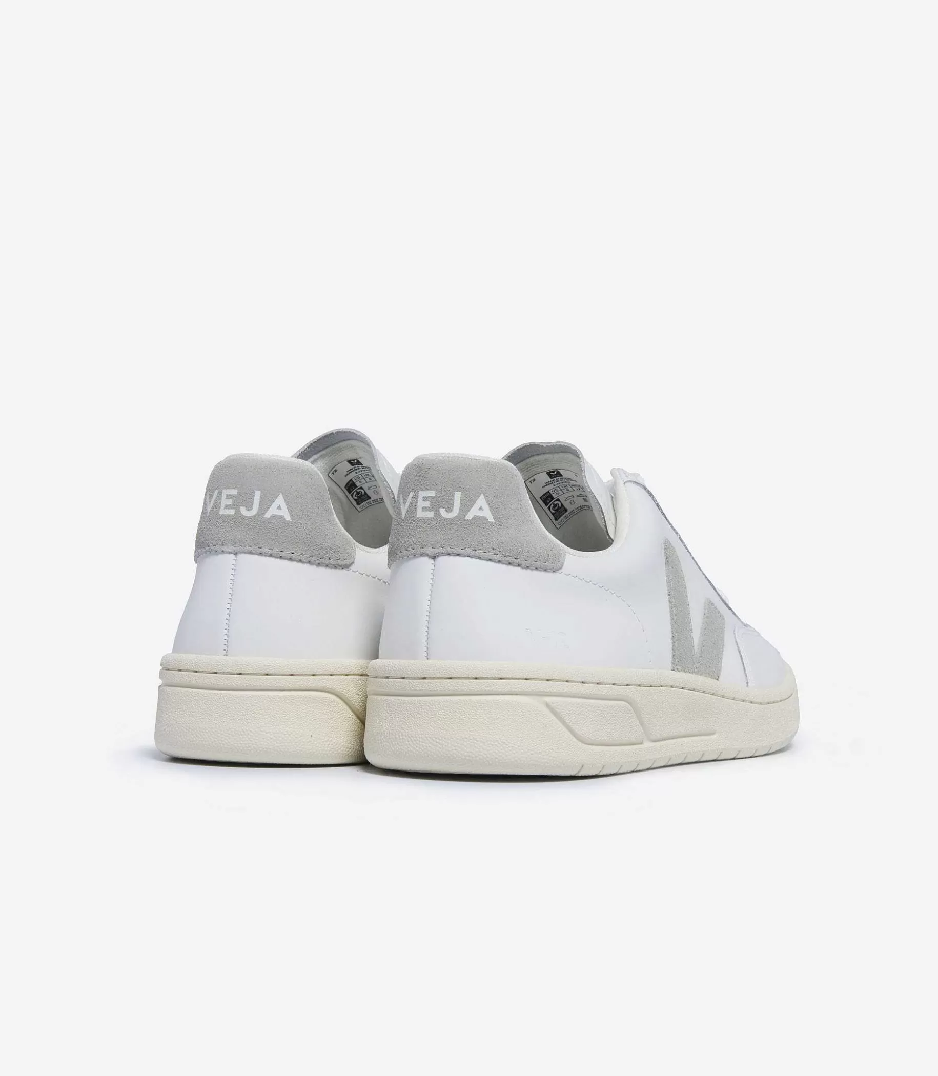 Clearance VEJA V-12 Cuero Blanco Gris Claro