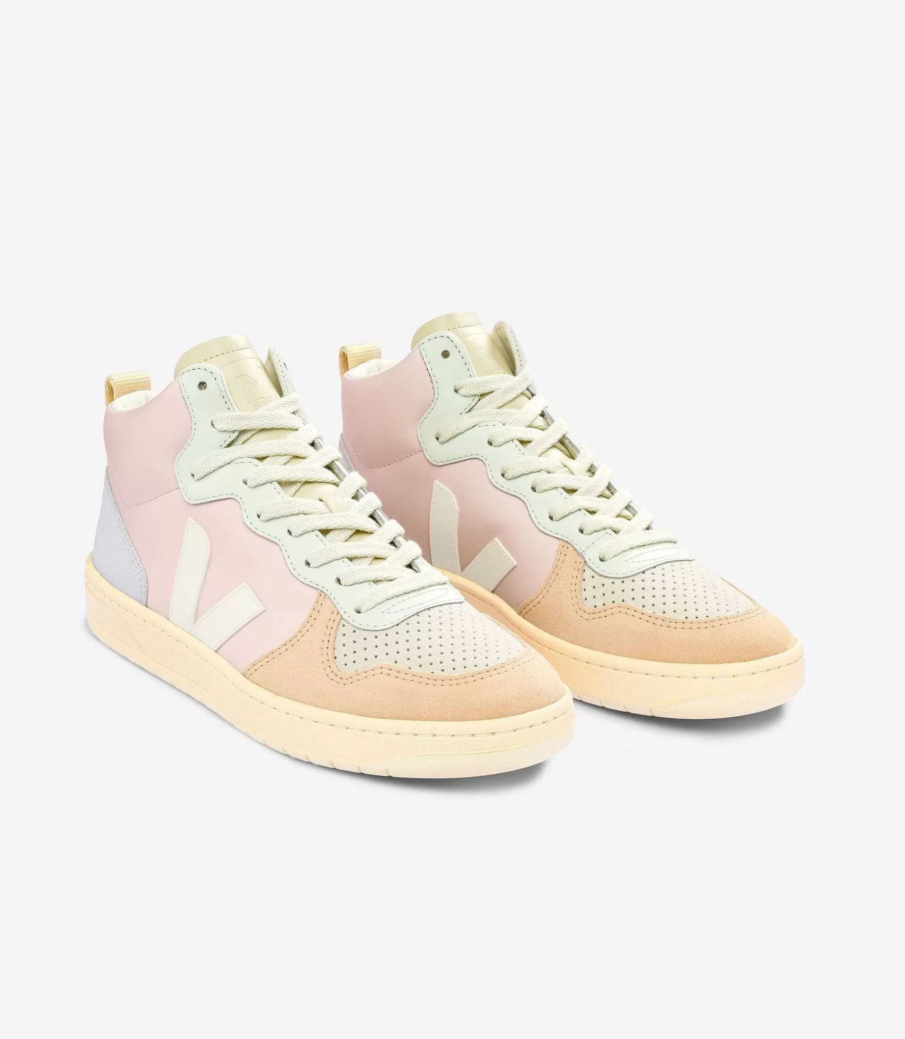 Best VEJA V-15 Cuero Petalo Blanco Multico