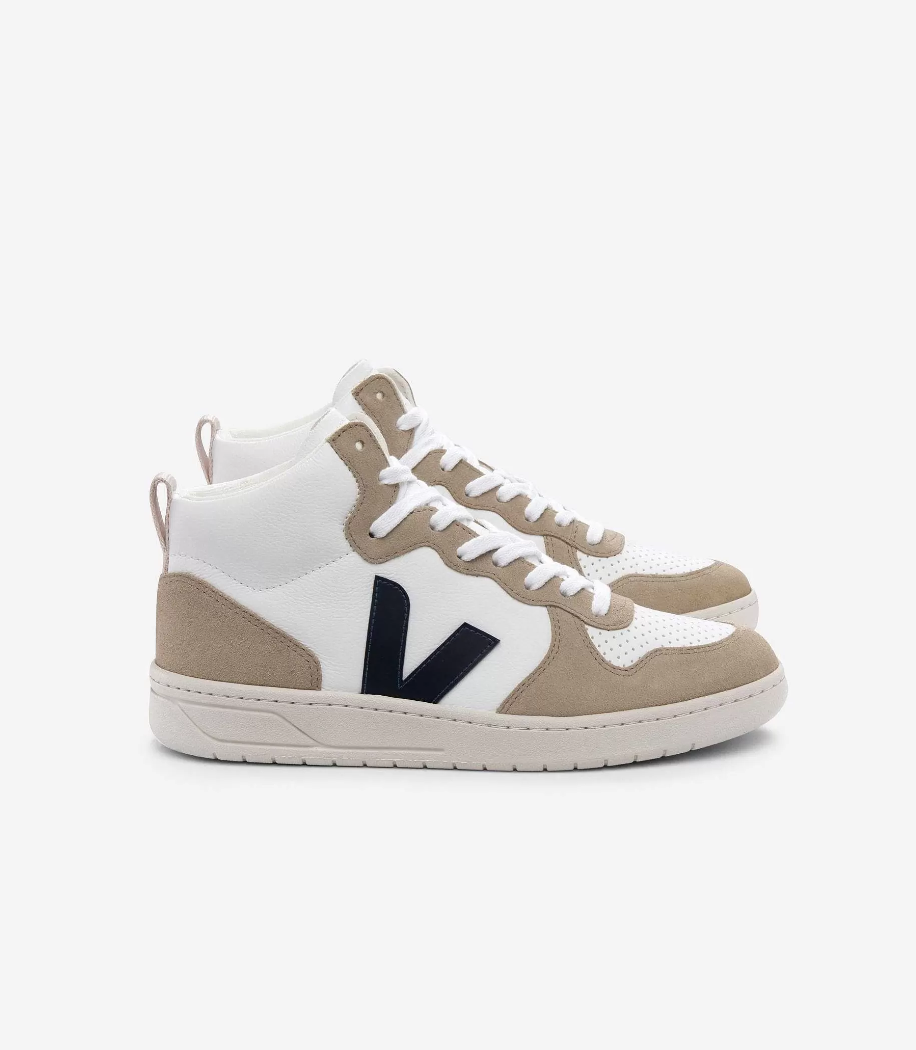 Cheap VEJA V-15 Cuero Sin Cromo Blanco Nautico Sahara