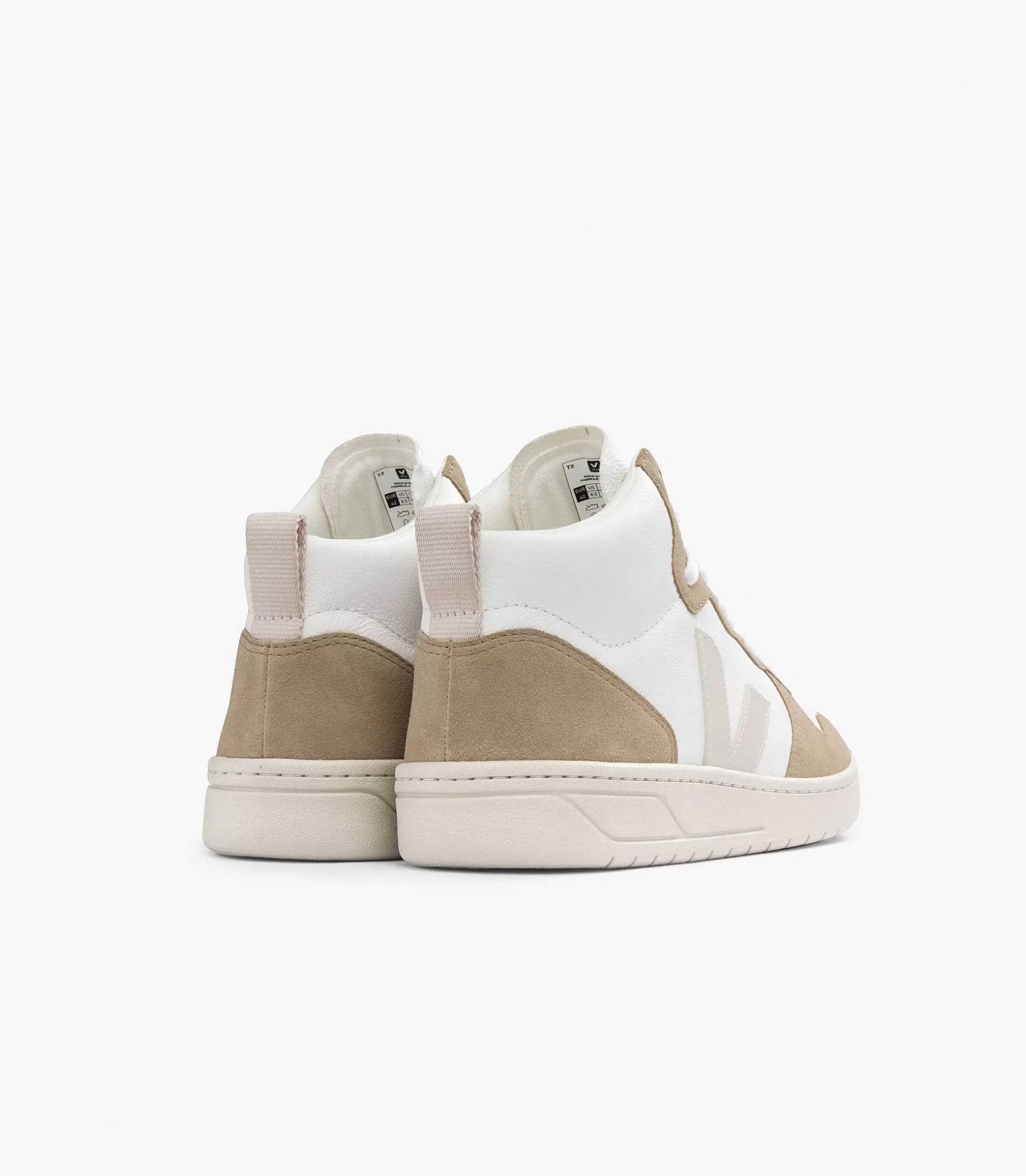 Clearance VEJA V-15 Cuero Sin Cromo Blanco Pierre Sahara