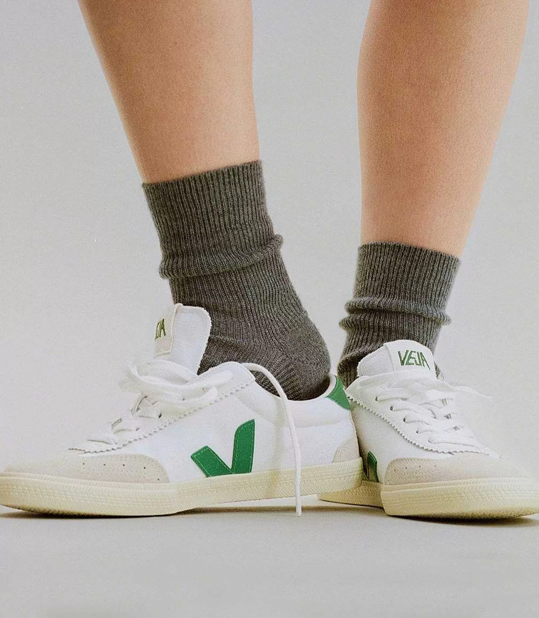 Cheap VEJA Volley Lona Blanco Esmeralda